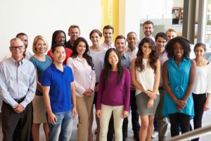 Office Staff Standing In Lobby